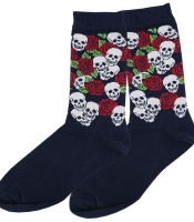 Шкарпетки Черепа з трояндами (чорні) р.36-44 (tr)
