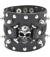 Браслет з фігурними шипами та піратським черепом (bsl-011)