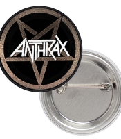 Значок Anthrax (white logo with pentagram)