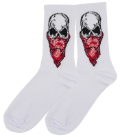 Шкарпетки Череп із червоною банданою на обличчі (білі) р.36-44 (tr)