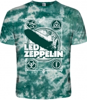 Футболка Tie Dye Led Zeppelin (airship) Green Bottle