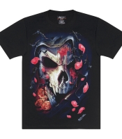 Футболка Vampire Skull with Rose Petals (3D, світиться в темряві)