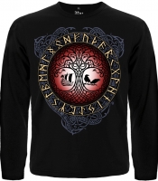 Футболка с длинным рукавом Дерево Жизни (Рунический компас Вегвизир)