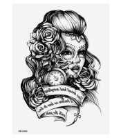 Временная тату Муерте (карманные часы) (HB-234X, 21x15 см)