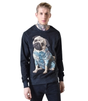 Світшот Urbanist з мопсом (Tattoo Pug), dark grey