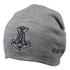 Шапка с вышивкой Молот Тора (руны) серая