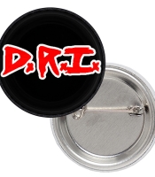 Значок D.R.I. (red logo on black)