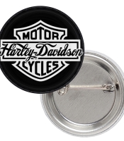 Значок Harley-Davidson Motorcycles (white logo)