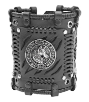 Браслет Стімпанк широкий Вовк в рунічному колі (bsp-73)