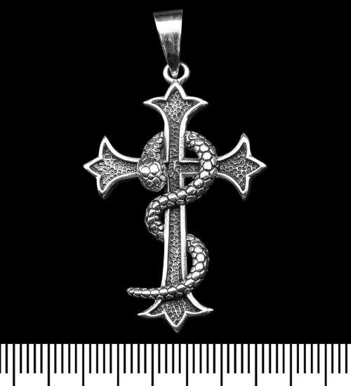 Кулон Змея на хресті (срібло, 925 проба) (sp-241)