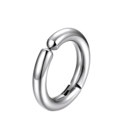 Сережка-кільце хард, кліпса-обманка (мед. сталь, колір сталевий, 15 мм) ea-151
