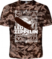 Футболка Tie Dye Led Zeppelin (airship) Коричнево-бежева
