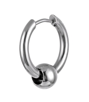 Сережка-кільце хард обманка з кулькою (хір.сталь, сталевий, 19 мм) ea-148