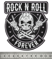 Нашивка Rock’n’Roll Forever (Skull with Sign Of The Horns)