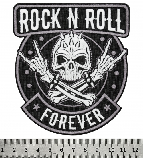 Нашивка Rock’n’Roll Forever (Skull with Sign Of The Horns) Нашивка Rock’n’Roll Forever (Skull with Sign Of The Horns)