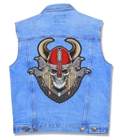 Нашивка наспинна Череп Вікінга з воронами