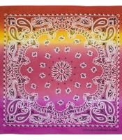 Бандана Огурцы двойные бело-черные на малиново-желтом фоне