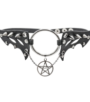 Шкіряний чокер Gothic Wings Pentagram (csl-017)