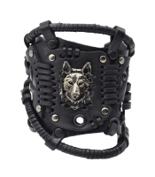 Браслет Стімпанк (голова вовка) чорний (bsp-51)