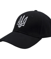 Бейсболка Тризуб (білий Тризуб, чорна) uac-010