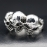Перстень Три черепи прибульців (срібло, 925 проба) (thrg-001)