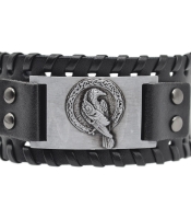 Браслет із металевою вставкою Ворон Одіна (bpm-011)