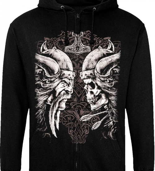 Худі на блискавці Just Hoods - Viking With Skull