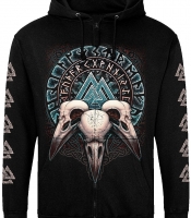 Худі на блискавці Just Hoods - Валкнут (три черепи воронів)