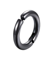 Сережка-кільце хард, кліпса-обманка (титан, колір чорний, 15 мм) ea-152