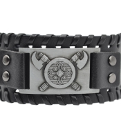 Браслет із металевою вставкою Щит із сокирами (bpm-009)