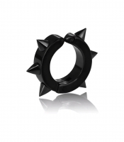 Сережка-обманка з шістьма шипами (кліпса, колір чорний, без проколу, титан) ea-143