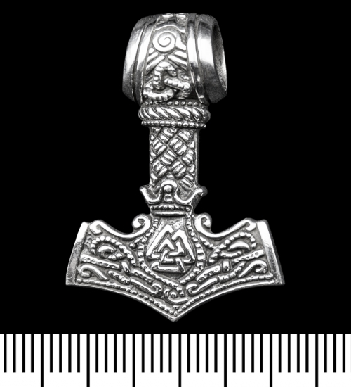 Кулон Молот Тора з Валкнутом (срібло, 925 проба) (sp-244)