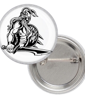 Значок Викинг с мечом и щитом