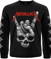 Футболка з довгим рукавом Metallica (Skull Sign of the Horns) (з друком на рукавах)