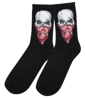 Шкарпетки Череп із червоною банданою на обличчі (чорні) р.36-44 (tr)