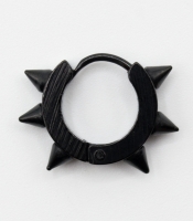 Сережка з шипами 6 штук (титан, колір чорний) (ea-031)