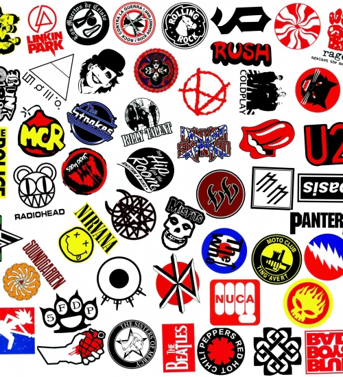 Набір стікерів Rock Bands logos (stk-084) (50 шт.)