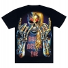 Футболка Скелет с татуировками (Rock Never Die) (3D, светится в темноте)
