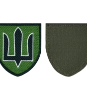 Нашивка на липучці ЗСУ (чорний Тризуб, зелена)