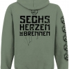 Худі Rammstein "Sechs Herzen Die Brennen" (олива)