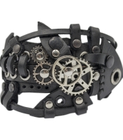 Браслет Стімпанк Риба, чорний (bsp-69)