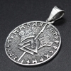 Кулон Спис Одіна з валкнутом та вовками в рунічному колі (срібло, 925 проба) (sp-236)