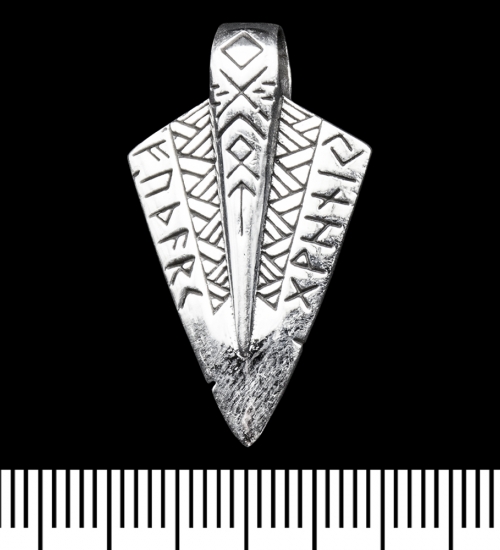 Кулон Наконечник стріли з Рунами (срібло, 925 проба) (sp-246)