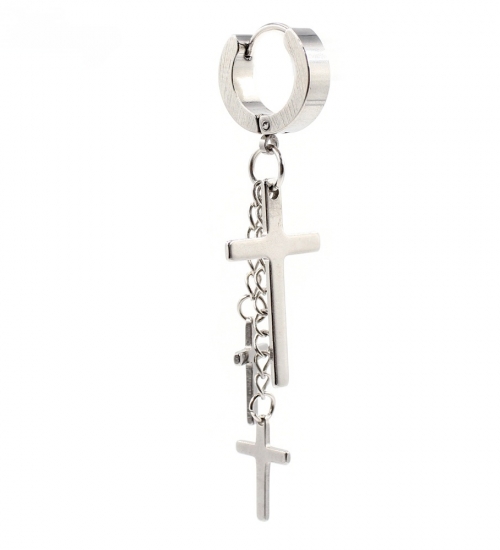 Сережка з трьома хрестами на ланцюжках (ea-171)