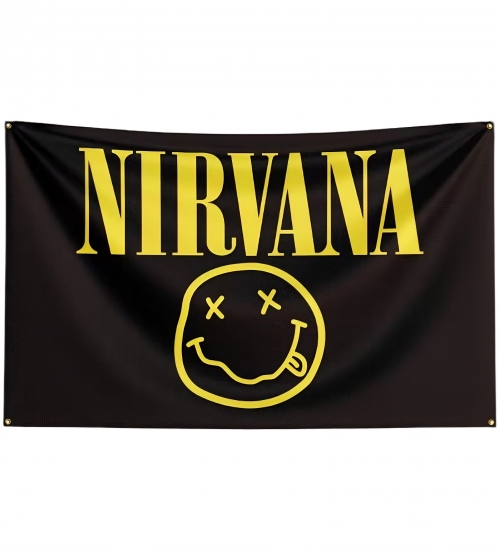 Прапор Nirvana (Smile and Logo) sfc-092 Прапор Nirvana (Smile and Logo) sfc-092