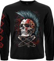 Футболка з довгим рукавом Череп з ірокезом - Anarchy (булавки)