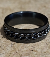 Кільце З ланцюжком (чорний колір) (rnc-003)