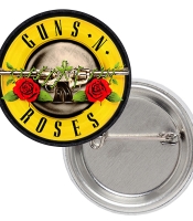 Значок Guns N’ Roses (yellow logo guns and rose)
