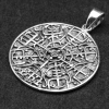 Кулон Vegvisir (рунічний компас) із солярним візерунком (срібло, 925 проба) (sp-173)