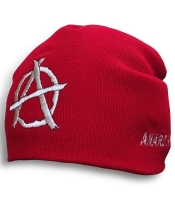Шапка з вишивкою Anarchy (червона)